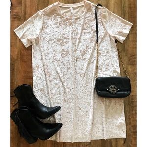 Velvet shift dress